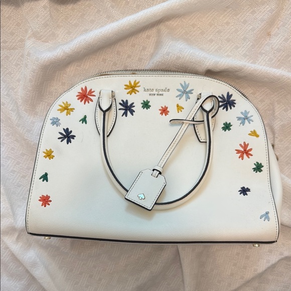 Kate Spade White Floral Satchel Bag